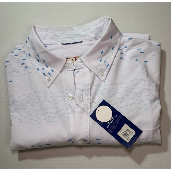 Huk Up Fishing Stream Kona Men's Shirt White Large - Picture 11 of 13